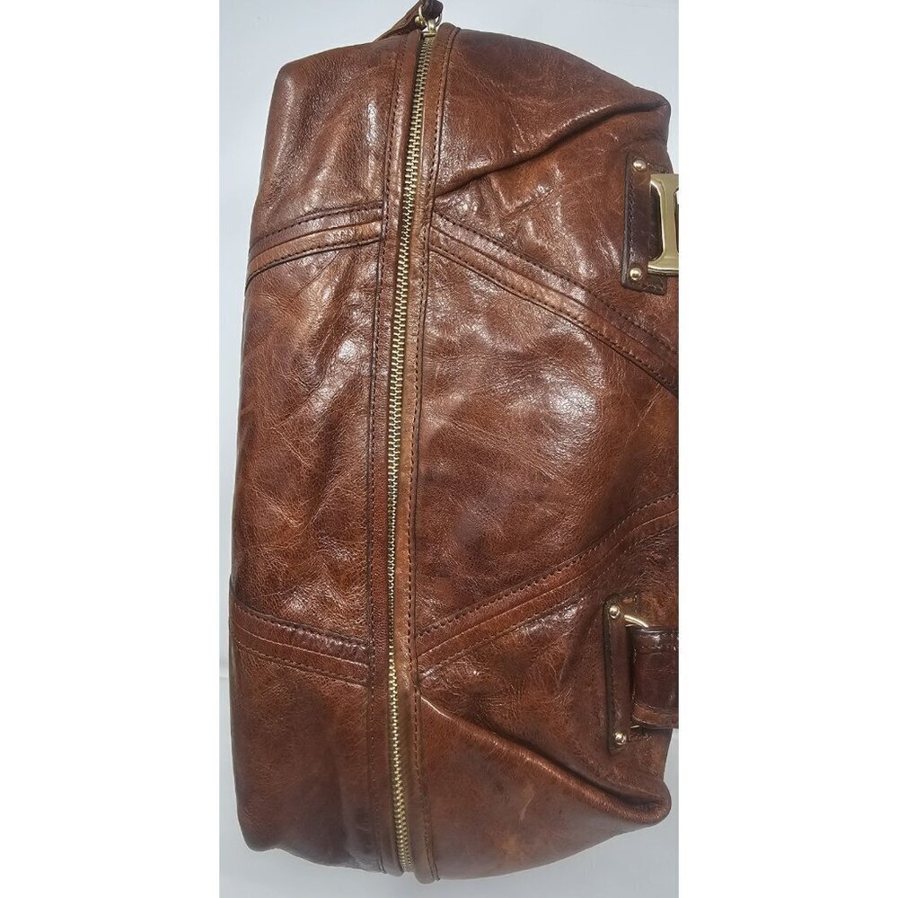 Kooba Leather Hadley Satchel Brown Shoulder Bag Crossbody Y2K Excellent - Picture 3 of 11